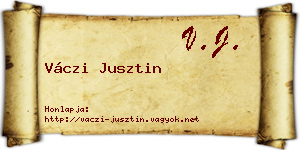 Váczi Jusztin névjegykártya
